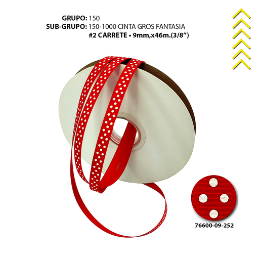 [76600-09-252] GROSS #2 FANTASIA - LUNARES BLANCO/ROJO