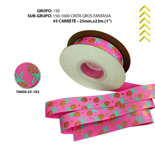 [76600-25-182] GROSS #5 FANTASIA - PIÑAS DORADO/ROSADO