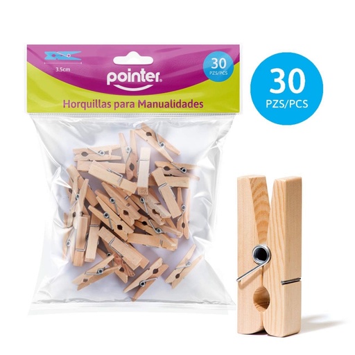 [CLIP-6] HORQUILLAS PARA MANUALIDADES - 3.5CM x30PZAS