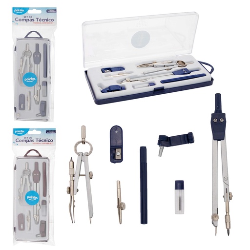 [0707B] JUEGO DE COMPAS DE PRECISION - 7 PIEZAS