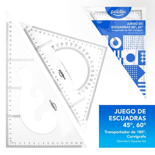 [RU-2030] JUEGO DE ESCUADRA 27cm, SET x 2 PIEZAS