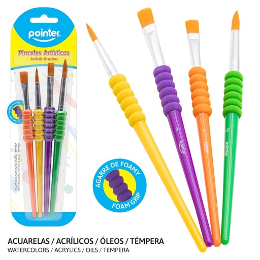 [AB-2104] JUEGO DE PINCELES x 4 pzas