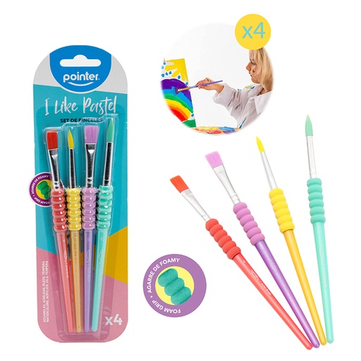 [AB-2104-PA] PINCELES ARTISTICOS x4PZAS (PASTEL)