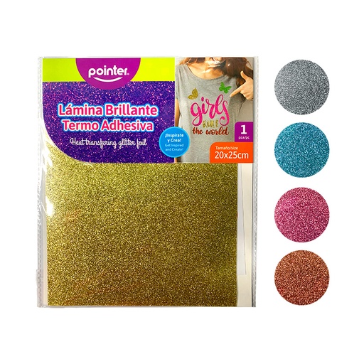 [AF-2025-G] LAMINA BRILLANTE TERMO ADHESIVA 20X25CM