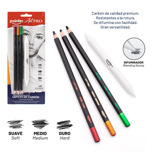 [CPD-2246] LAPICES CARBONCILLO CON DIFUMINADOR