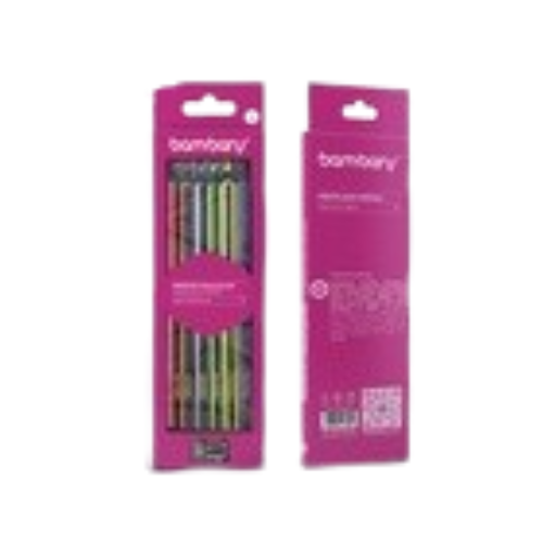 [205-1505/109] LAPICES DE COLORES NEON HEXAGONALES x6UND + SACAPUNTAS