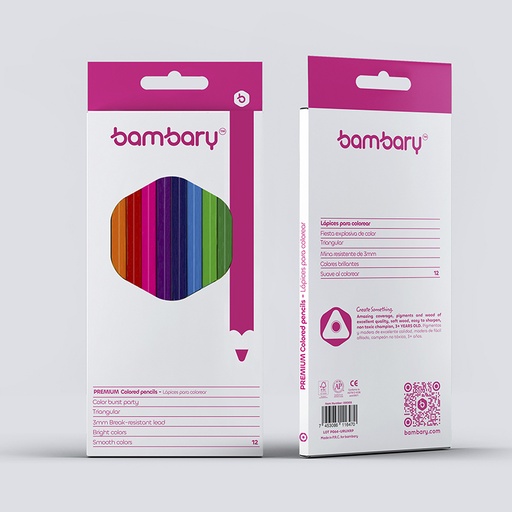 [205-1520/100] LAPICES DE COLORES TRIANGULARES x12UND