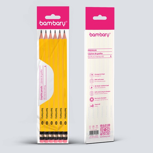 [205-1005/001] LAPICES DE GRAFITO HEXAGONALES x6UND