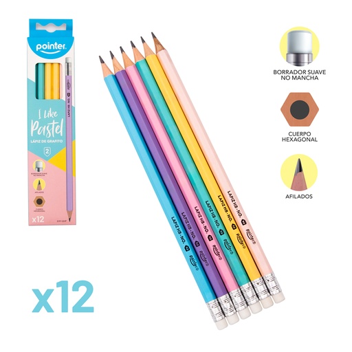 [SYP-12HP] LAPIZ DE GRAFITO HB No.2 PASTEL - CUERPO HEXAGONAL