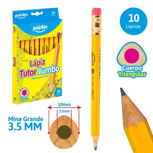 [HB-JB-1450] LAPIZ POINTER JUMBO TUTOR x10 