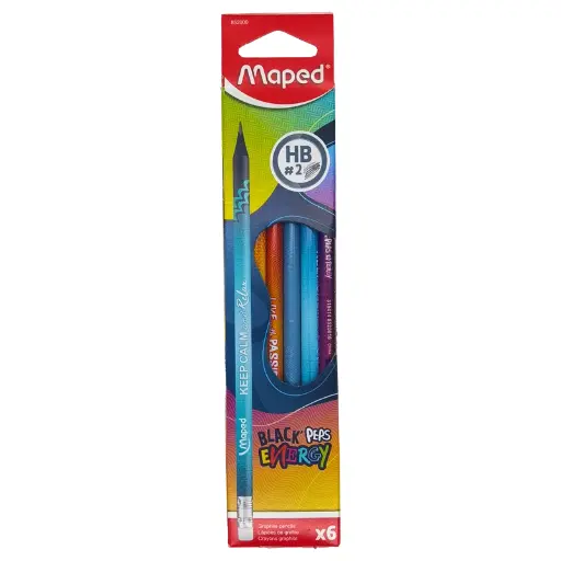 [852000] LAPIZ DE RESINA Y GRAFITO HB BLACK PEPS ENERGY x6PZS