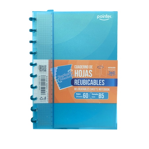 [SNB-23110] CUADERNO DE HOJAS REUBICABLES B5 x60 HOJAS AMARILLAS