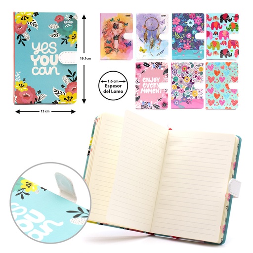 [NB-1707-A5] LIBRETA DE APUNTES CON BROCHE MAGNETICO - A5 100 HOJAS AMARILLAS
