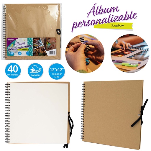 [KSB-2333] ALBUM PERSONALIZABLE DE 40 HOJAS - 30.5 x 30.5cm