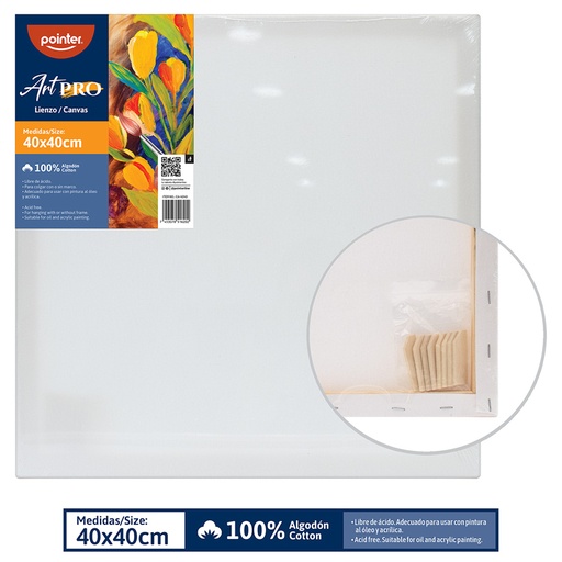 [CA-4040] LIENZO BLANCO 40 x 40cm