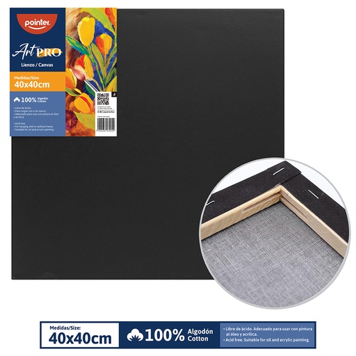 [BCA-4040] LIENZO NEGRO - 40x40CM