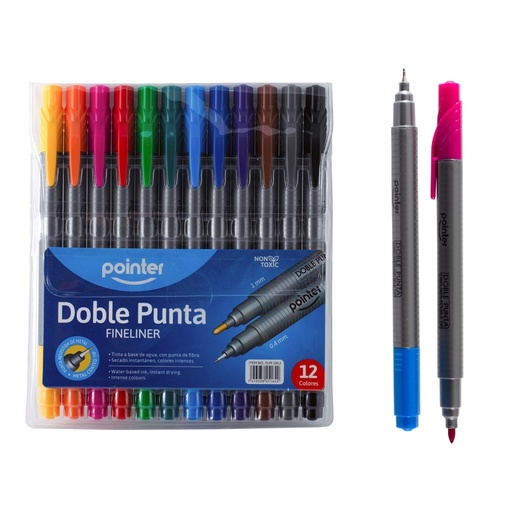 [FLM-1812] MARCADOR DOBLE PUNTA X12