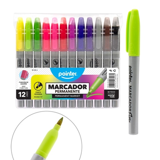 [MK-1812-A] MARCADOR PERMANENTE X12 PZAS.