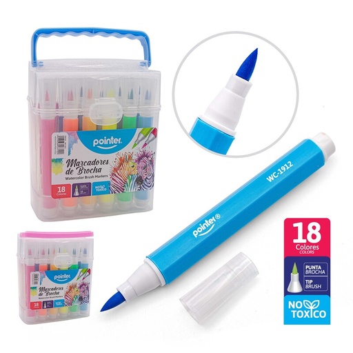 [WC-1912] MARCADORES DE BROCHA X18
