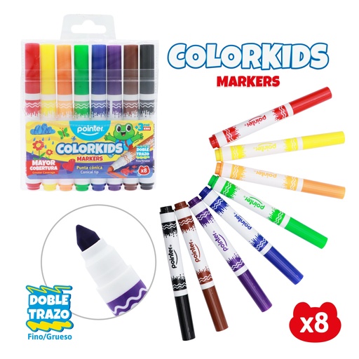[WC-1916] MARCADORES LAVABLES COLORKIDS x8PZS