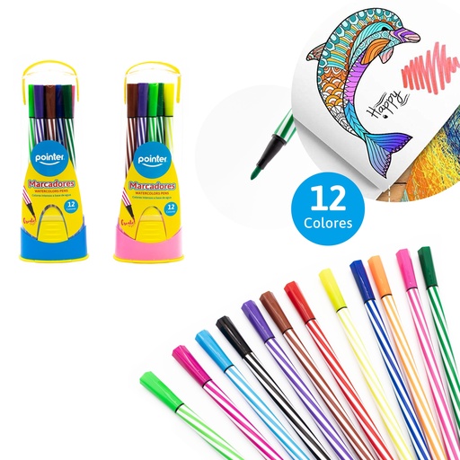 [WC-900-12] MARCADORES DE COLORES x 12