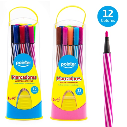 [WC-900-12] SET DE MARCADORES DELGADOS A BASE DE AGUA x12 COLORES