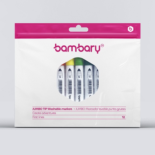 [205-2515/304] MARCADORES LAVABLES REDONDOS JUMBO PUNTA GRUESA x12UND