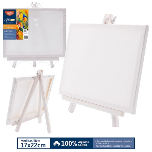 [CA-8080] MINI LIENZO CON CABALLETE 17x22 cm