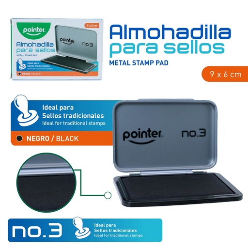 [SP-3000-BK] ALMOHADILLA DACTILAR