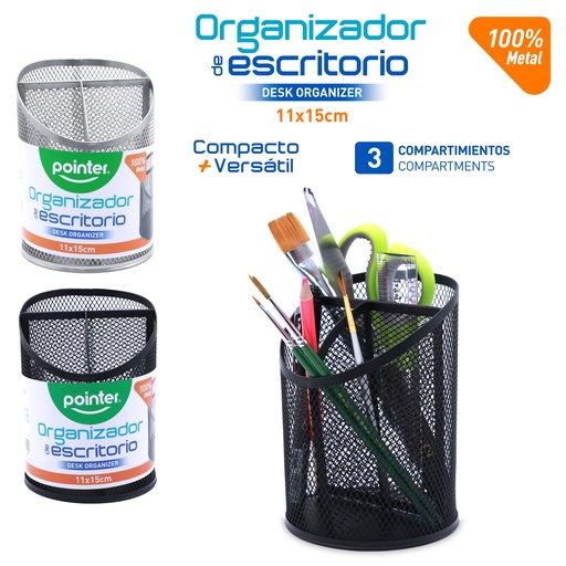 [DO-9004] ORGANIZADOR METALICO DE ESCRITORIO - 3 COMPARTIMIENTOS