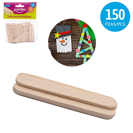 [55-CW-150NO] PALITOS DE MANUALIDAD 5.5 CM x150 PZAS