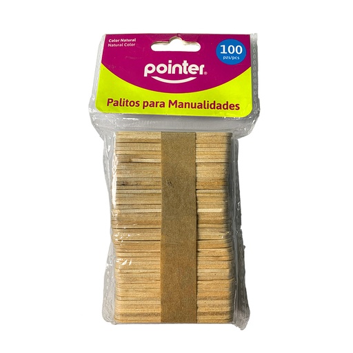 [65-CW-100NO] PALETAS PARA MANUALIDADES x100PZAS (COLOR NATURAL)
