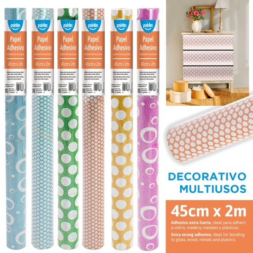 [PA-1801-2M] PAPEL CONTAC ESCARCHADO DECORATIVO - 45Cm x 2Mts