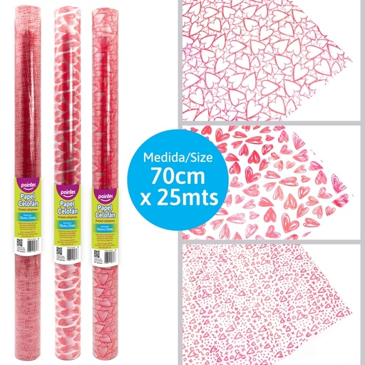 [CLP-7025-H] PAPEL CELOFAN CORAZONES 