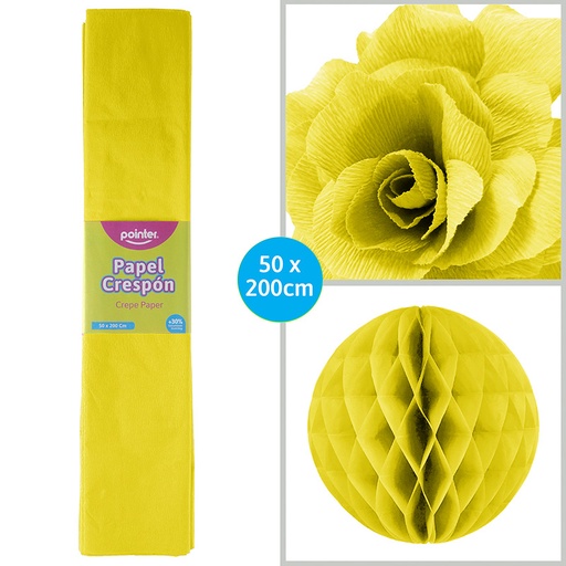 [CP-730] PAPEL CREPE - AMARILLO (50x200CM)