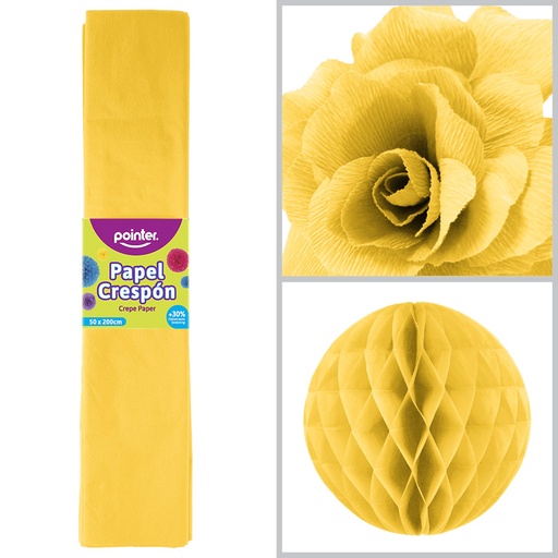 [CP-718] PAPEL CREPE - AMARILLO AUYAMA (50x200CM)