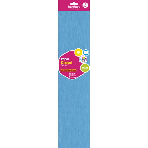 [107-0250/400] PAPEL CREPE AZUL - 50CM x 2M