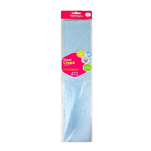 [107-3035/455] PAPEL CREPE AZUL PERLADO - 50CM x 2M