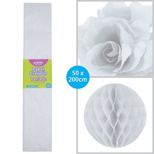 [PCP-701] PAPEL CREPE PERLADO BLANCO