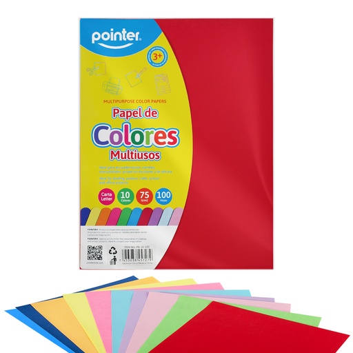 [PB-10-100] PAPEL DE COLORES X100 HOJAS
