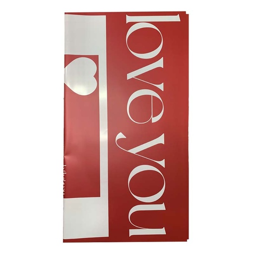 [HQ-WR-8101] PAPEL COREANO OUYA BITONO OPACO LOVE YOU - ROJO/BLANCO 57x57CM