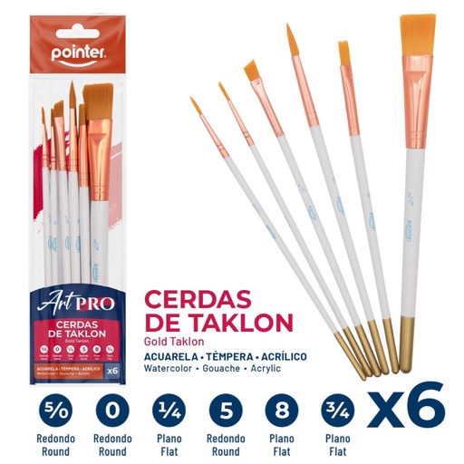 [BK021] PINCELES ARTISTICOS X6PZS