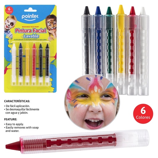 [FP-906] PINTA CARA INFANTIL x 6 COLORES