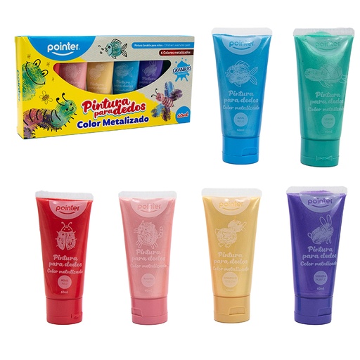 [WCT-22123-M] PINTADEDOS METALICOS 60ml x 6 COLORES (METALIZADA)