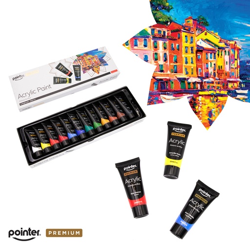 [AP-2280-12] PINTURA ACRILICA PREMIUM 22ML x12 COLORES