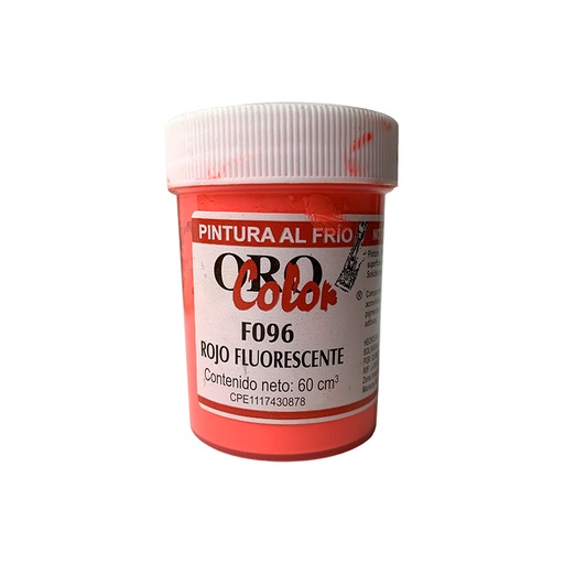 [F096-60] PINTURA AL FRIO ROJO FLUORESCENTE 60ML