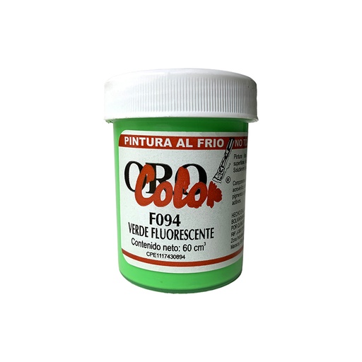 [F094] PINTURA AL FRIO VERDE FLUORESCENTE 60ML 