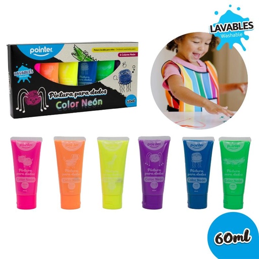 [WCT-22123-N] PINTA DEDOS 60ml x 6 COLORES (NEON)