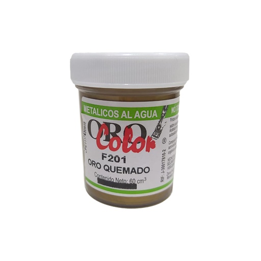 [F201] PINTURA METALICO AL AGUA ORO QUEMADO 60ML