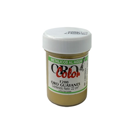 [F200-22] PINTURA METALICOS AL AGUA ORO GUAYANES 22CM